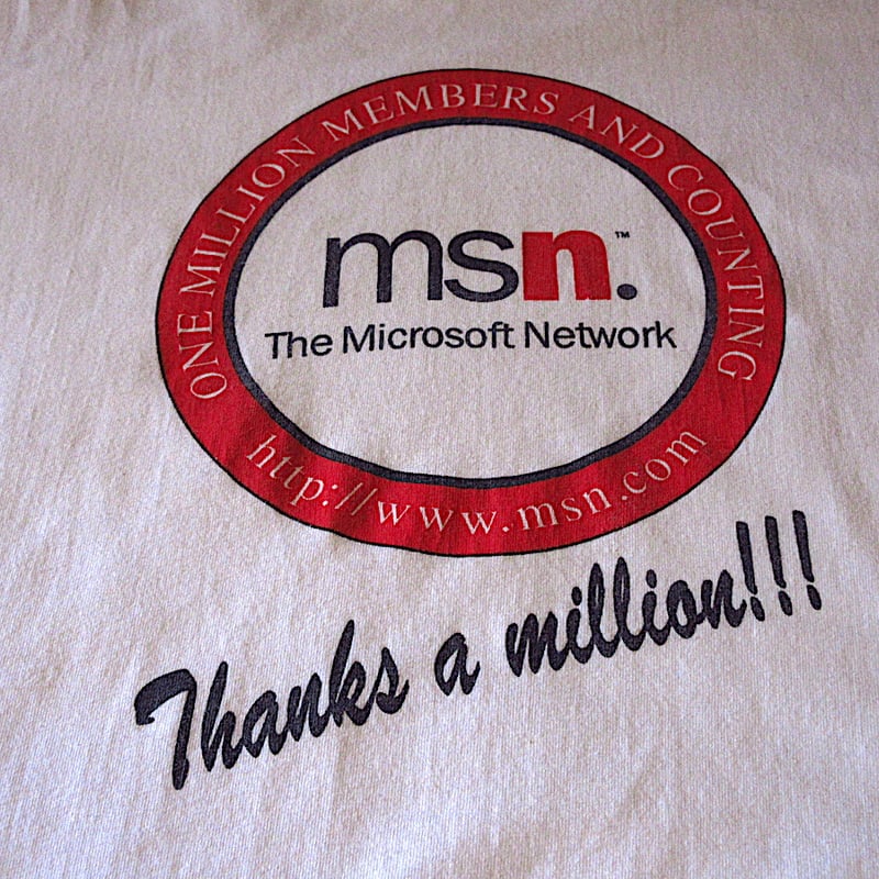 ビンテージ90's○Microsoft msn.プリントTシャツ白size XL○250627