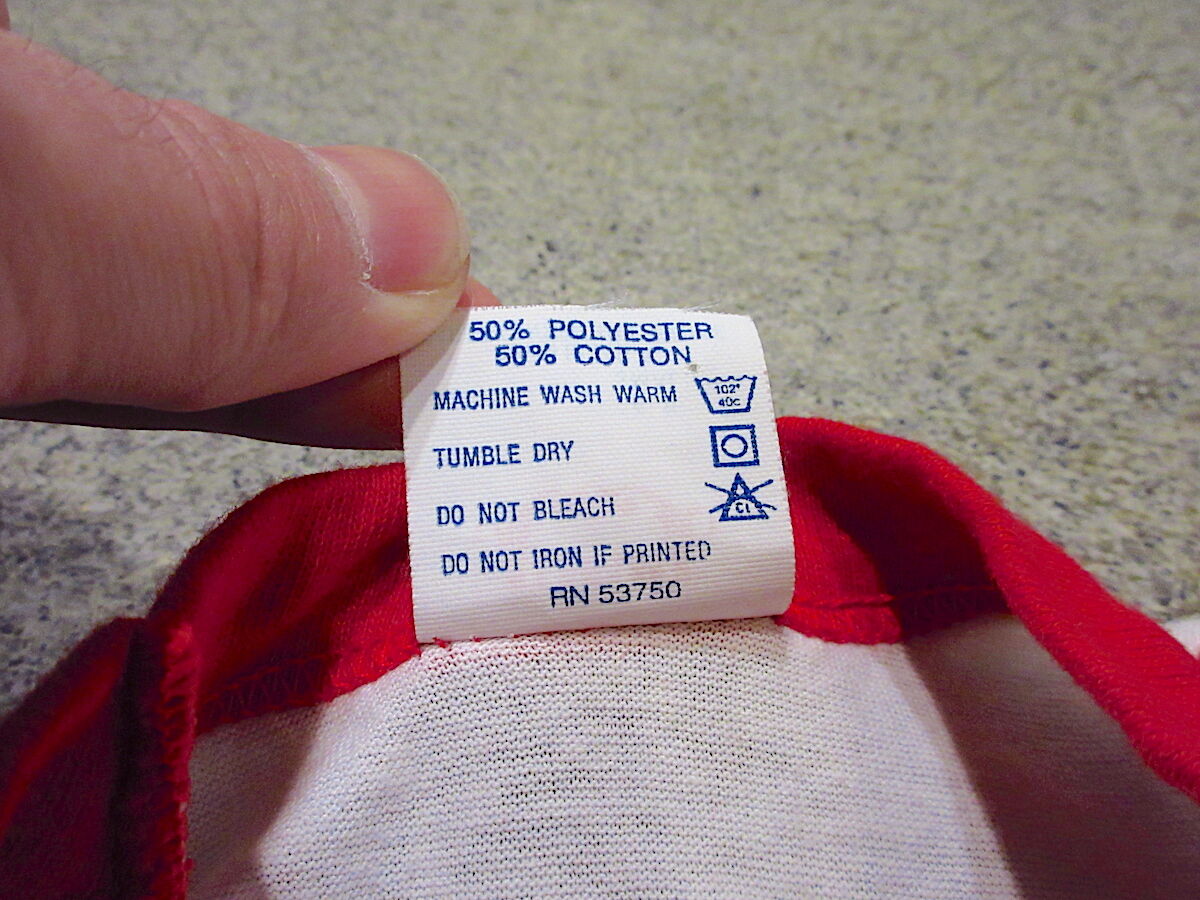 ビンテージ80's○ALABAMAキッズ両面プリントラグランツアーTシャツ赤