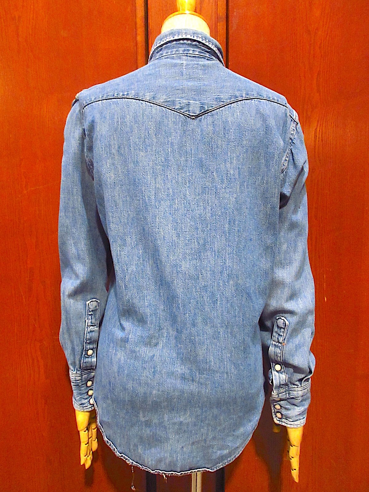 ビンテージ60's○Wrangler 27MWデニムウエスタンシャツsize 14 1/2-3