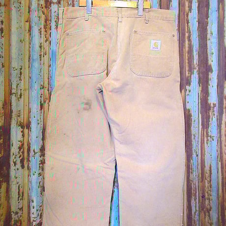 ビンテージ80’s●Carhartt裏地キルティングワークパンツ実寸W92cm●250314k4-m-pnt-wk-W36 1980sダックカーハートペインターパンツ