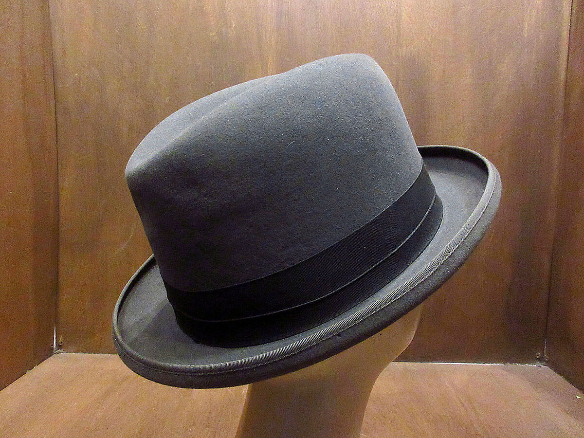 ビンテージ50s○Disneyフェルトホンブルグハットグレー○220127k4-m-ht