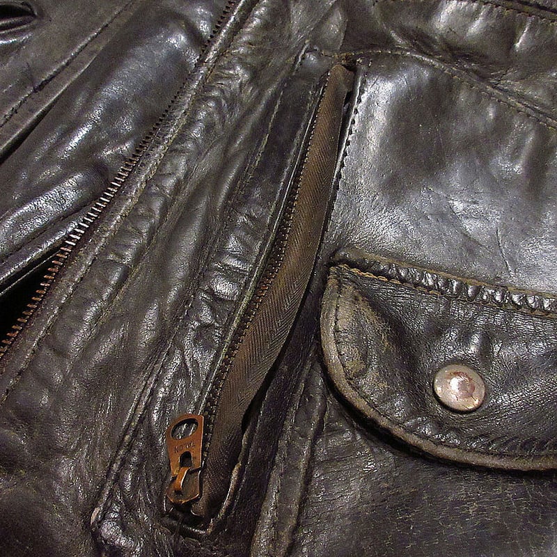 ハーレーダビッドソン 50's ビンテージ レザージャケット BUCO ビンテージ50's○BUCO J-24レザーモーターサイクルジャケット黒