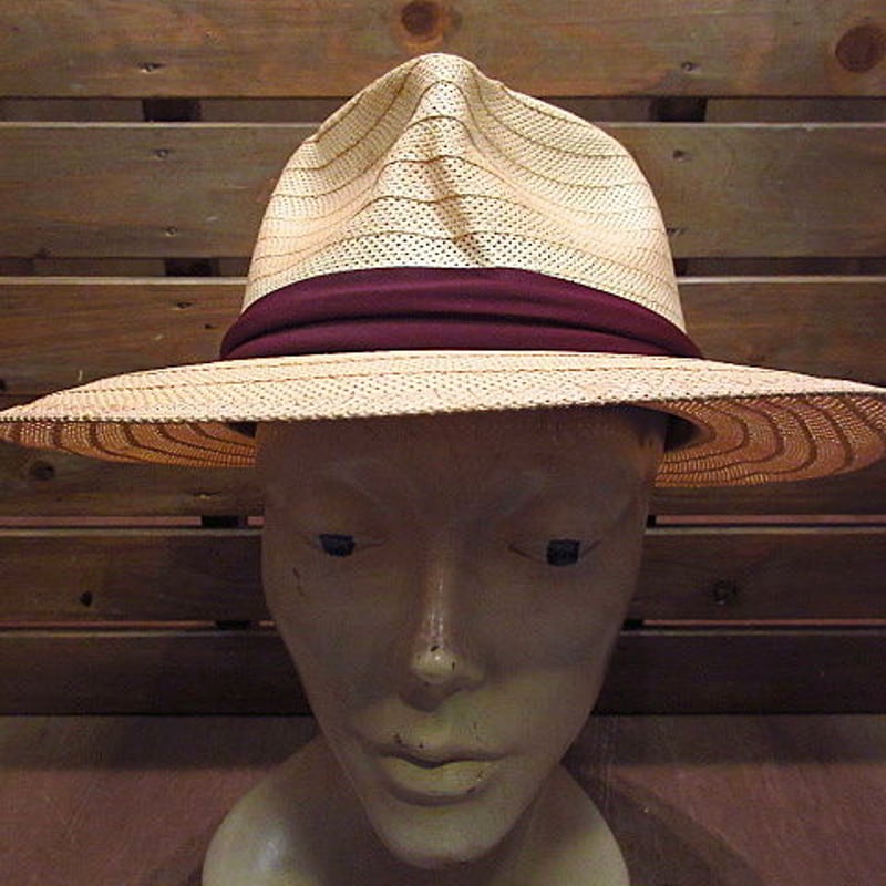 ビンテージ30's40's○J.C.PENNEY COストローハット7 1/8○200607n