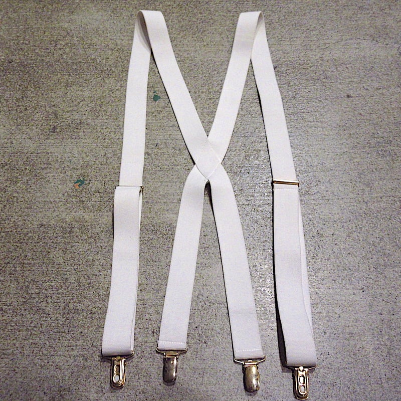 ナゴンスタンス　サスペンダー ビンテージ○クリップ式サスペンダー白○240819m1-sspファッション雑貨