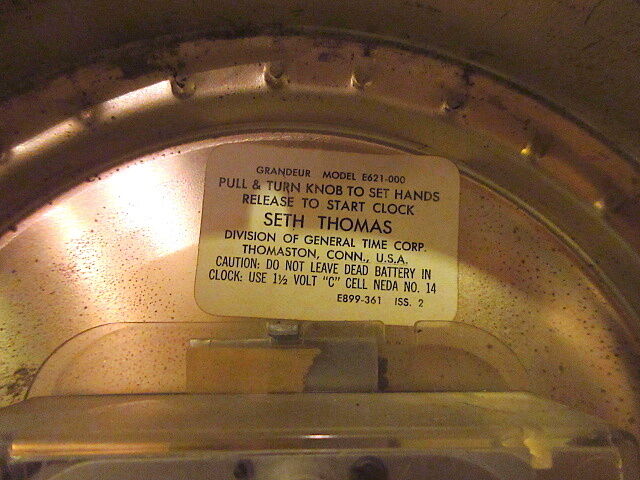 ビンテージ50's○SETH THOMAS GRANDEUR MODEL E621-000ミッ