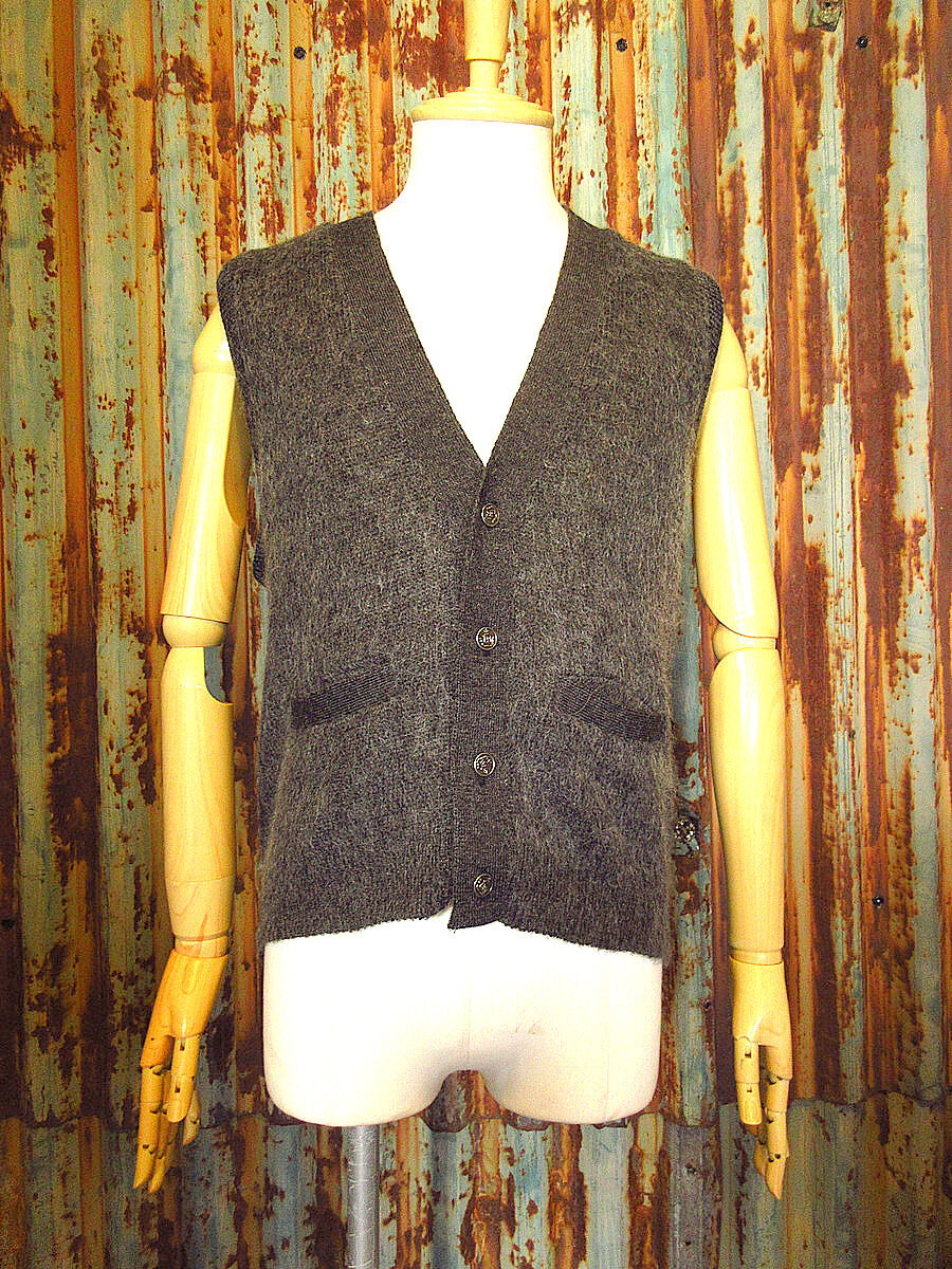 ビンテージ60's○PENNEY'Sウール×モヘアベストグレーsize M