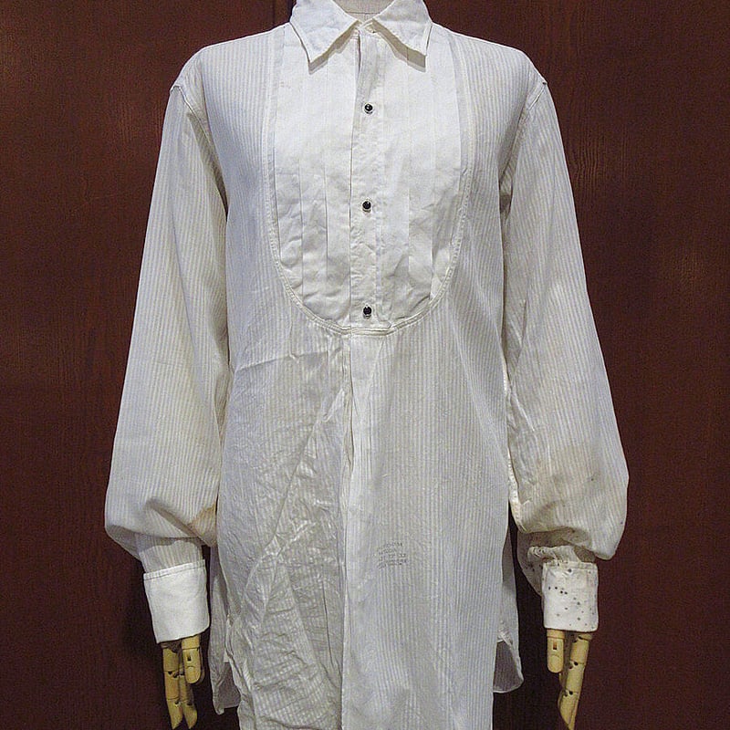 フランス　ヴィンテージドレスシャツ　30s 1930's French Dress Shirt Pale Blue（1930年代 フランスの