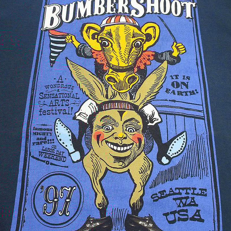 ビンテージ90's○BUMBERSHOOT '97プリントTシャツ青size XL