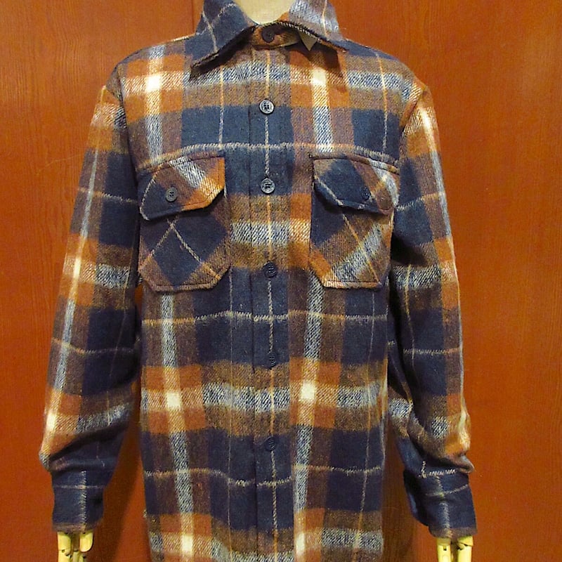 ビンテージ70's80's○DEADSTOCK BrewsterチェックウールCPO ビンテージ70's80's○DEADSTOCK BrewsterチェックウールCPO