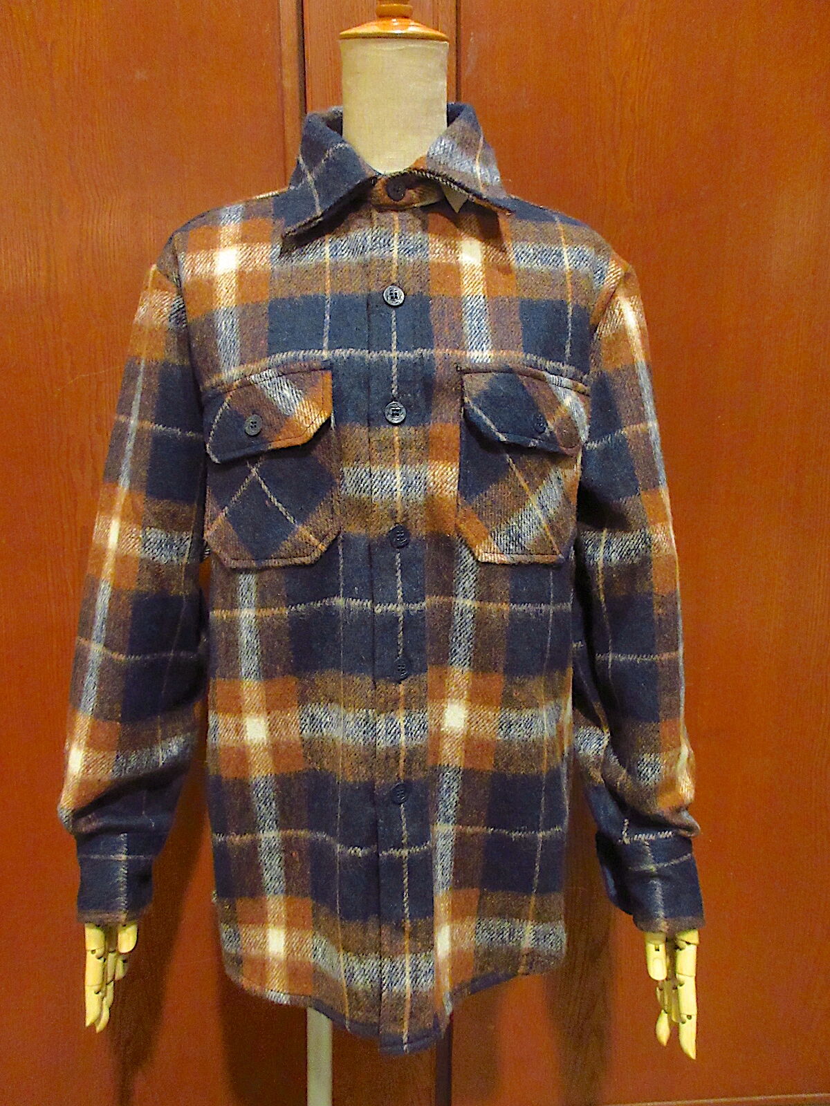 好配色 80s brewster ウール CPO シャツ ジャケット ビンテージ fit=scale-down,w=1200
