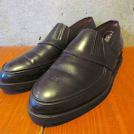 ビンテージ60's70's○レザーUチップローファー黒○260504z3-m-lf-26cmメ