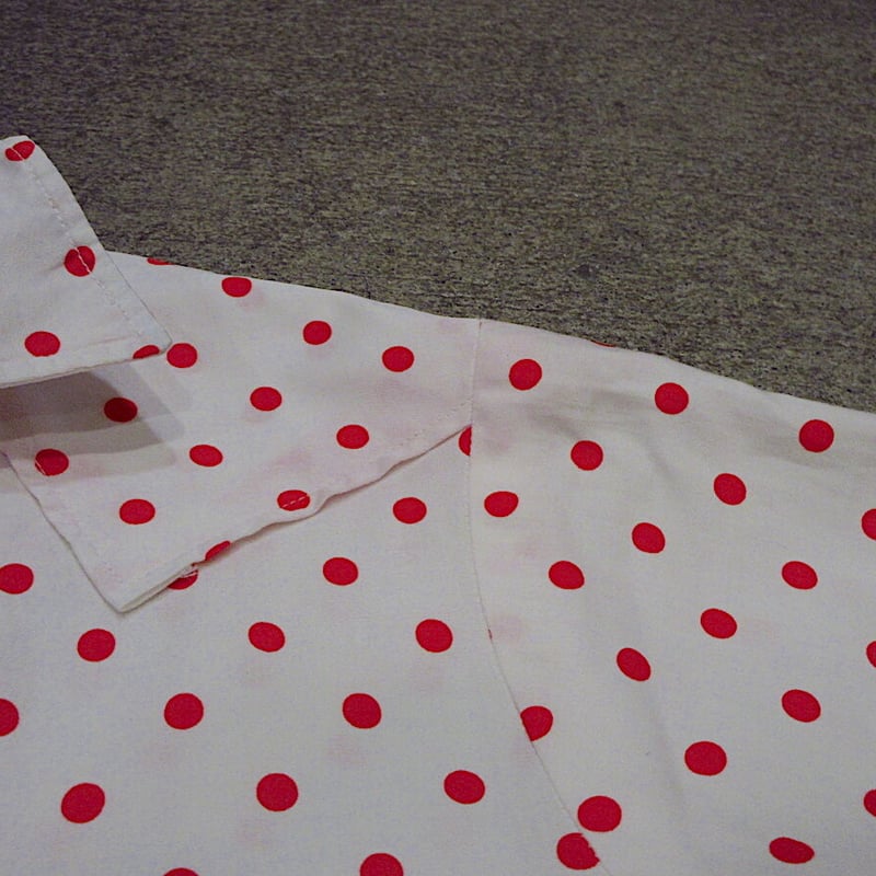 ビンテージ50's60's○レディースコットンドット柄ウエスタンオープン