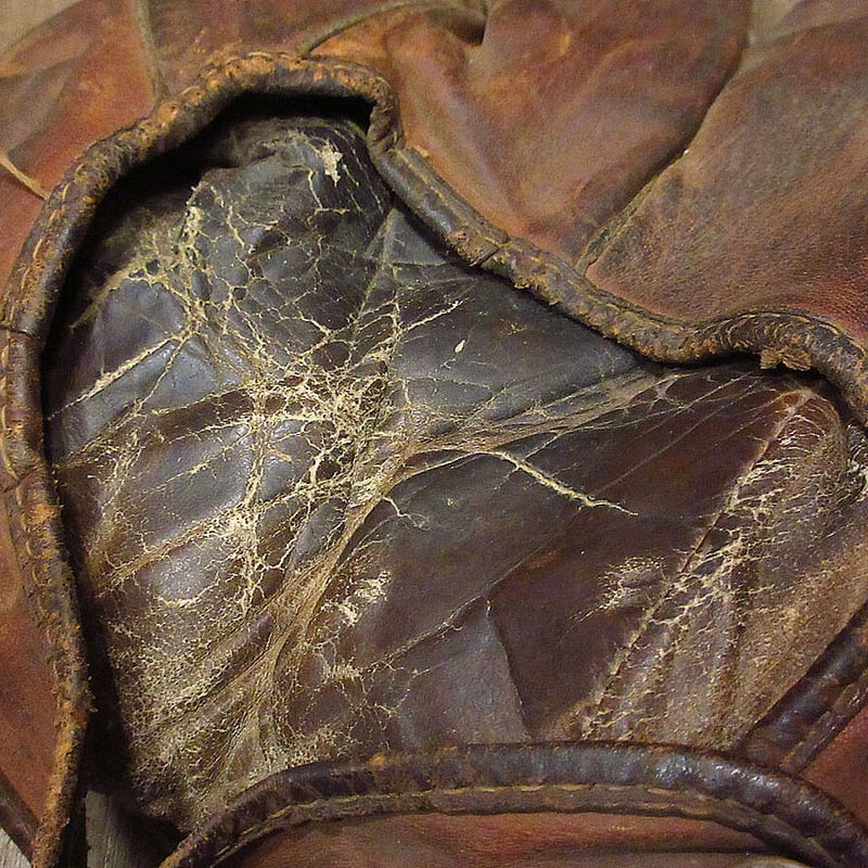 ビンテージ~40's○レザーベースボールグローブ茶○230209i6-otclct野球