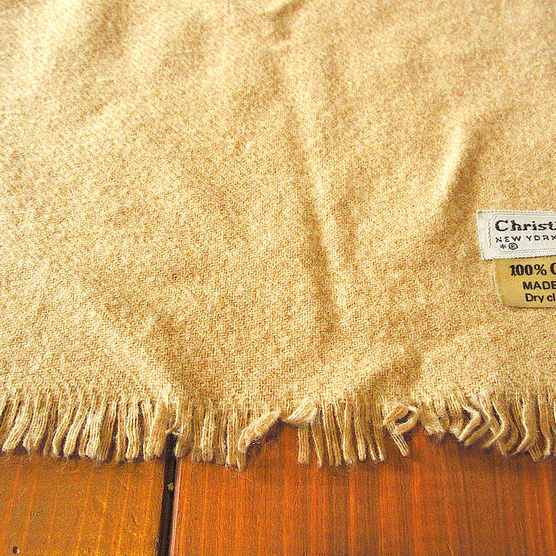 ビンテージ70's80's○Christian Diorカシミアマフラーベージュ○240118