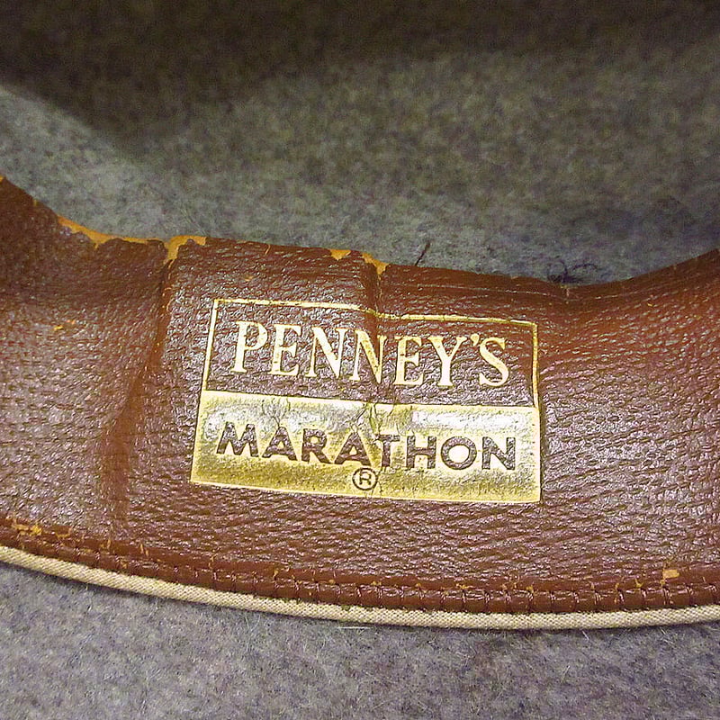 ビンテージ50's○PENNEY'S MARATHONフェドラハットグレー7 1/8○2112