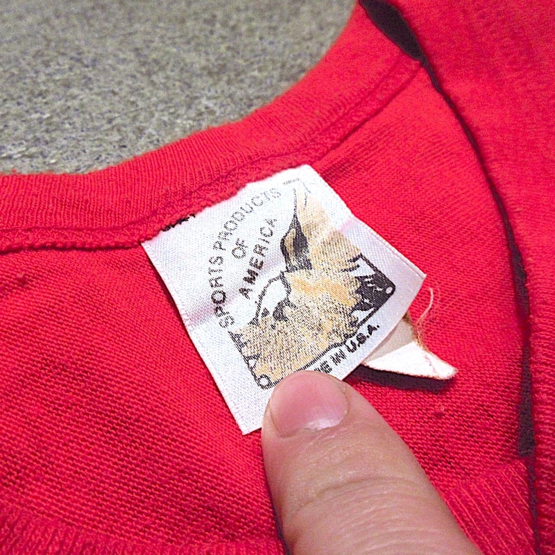 ビンテージ80's○CASTLE ROCK ROCKETSフットボールTシャツ赤size M○