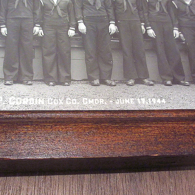 ビンテージ40's○U.S.NAVY額入りミリタリー集合写真○221022m6-sign