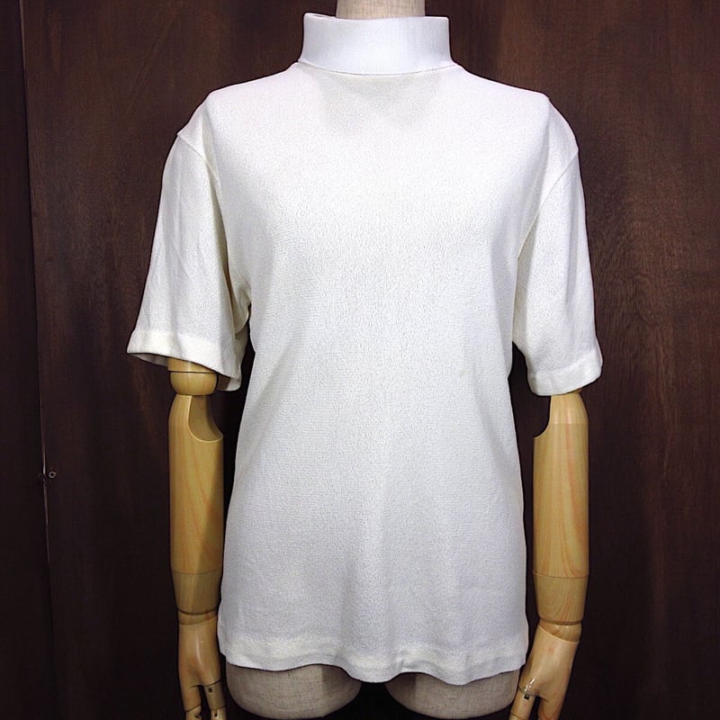 ビンテージ60's70's○LANCERハイネック半袖スウェット白Size M ビンテージ60's70's○LANCERハイネック半袖スウェット白Size M