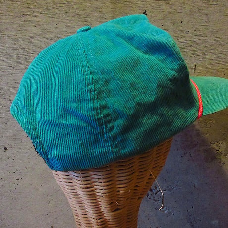 ビンテージ80’s90’s●AGRICULTUREコーデュロイスナップバックキャップターコイズブルー●240324j7-m-cp-bb古着1980s1990s