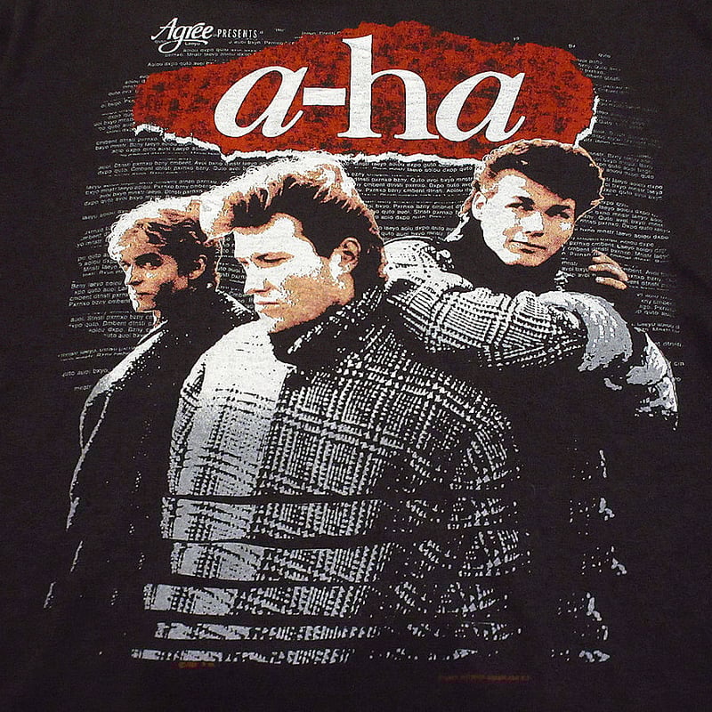 ビンテージ80's○a-haプリントTシャツ黒size XL○240807i4-m-tsh ビンテージ80's○a-haプリントTシャツ黒size XL○240807i4-m-tsh
