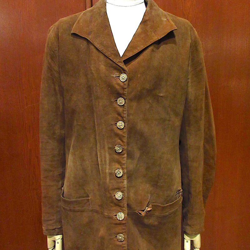 ビンテージ40's50's○レディースヌバックジャケット茶○240319c2 ビンテージ40's50's○レディースヌバックジャケット茶○240319c2