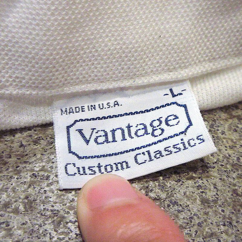 ビンテージ70's80's○Vantageフリーメイソンロゴ刺繍鹿の子ポロシャツ