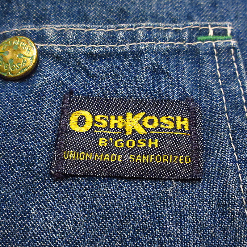 レア　oshkosh b'gosh デニムカバーオール　70s OSHKOSH B'GOSH 70s 80s ビンテージ デニム カバーオール - メルカリ