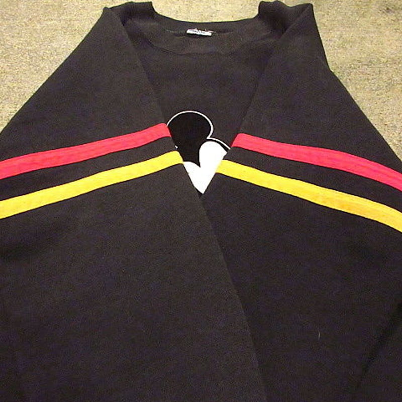 ビンテージ80's○ミッキーマウススウェット黒○200823f4-m-sws古着