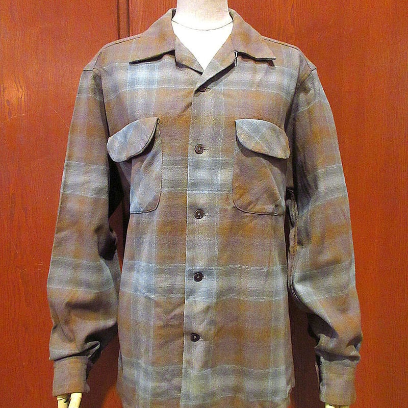 ビンテージ60's○PENDLETONシャドーチェックウールループカラー