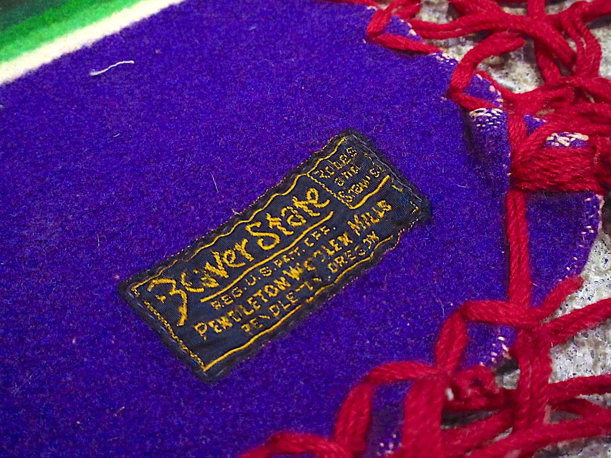 ビンテージ〜20's○PENDLETONフリンジ付きストライプ ビンテージ〜20's○PENDLETONフリンジ付きストライプ