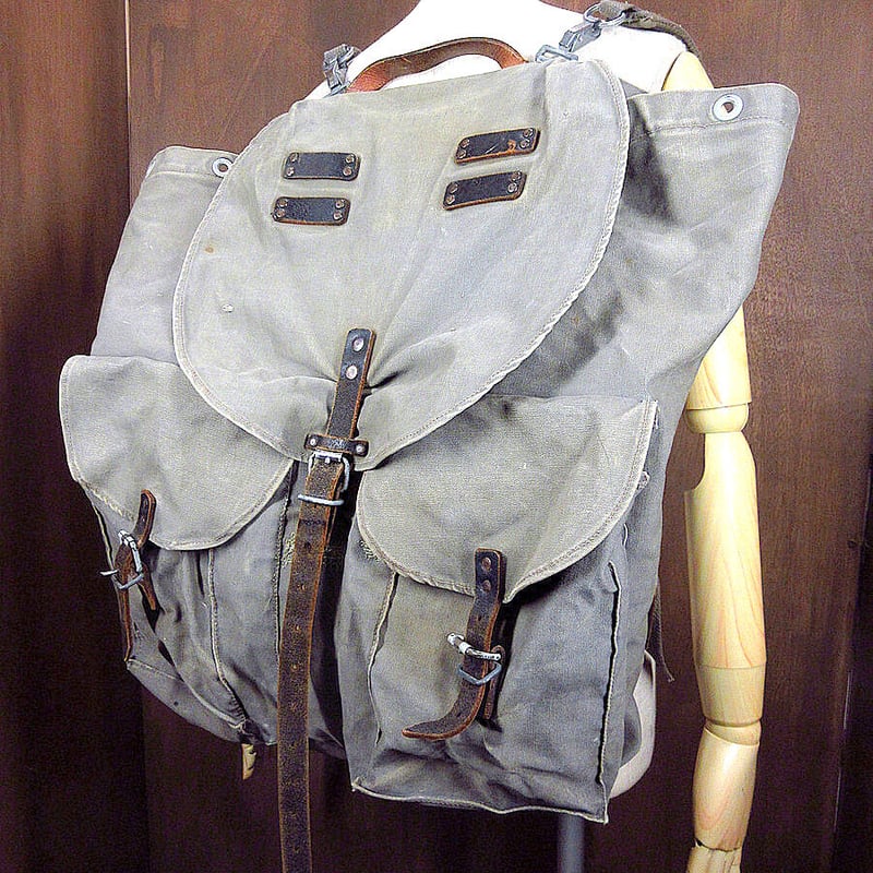 ビンテージ○ドイツ軍キャンバスバックパック○220202k5-bag-bp