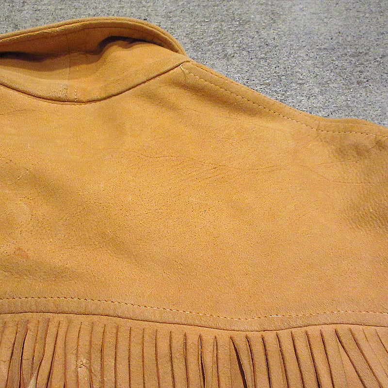 ビンテージ~70's○BERMAN BUCKSKIN CO.ディアスキンスウェードフリンジ