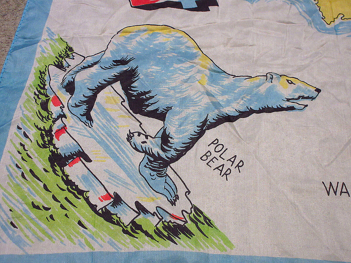 ビンテージ50's○ALASKAスーベニアシルクスカーフ○220814i8-scf 1950s