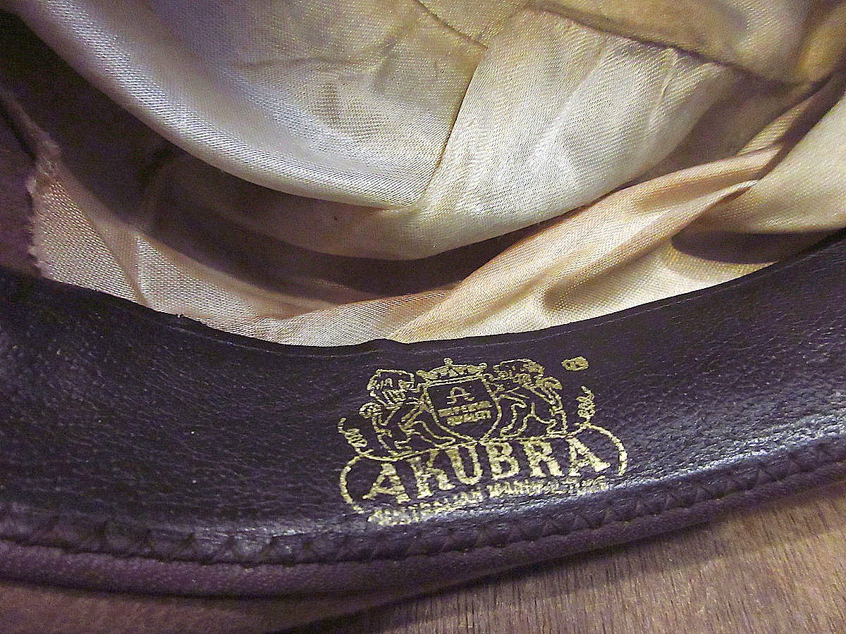 ビンテージ○AKUBRAフェルトカウボーイハット茶○231220j2-m-ht-flt