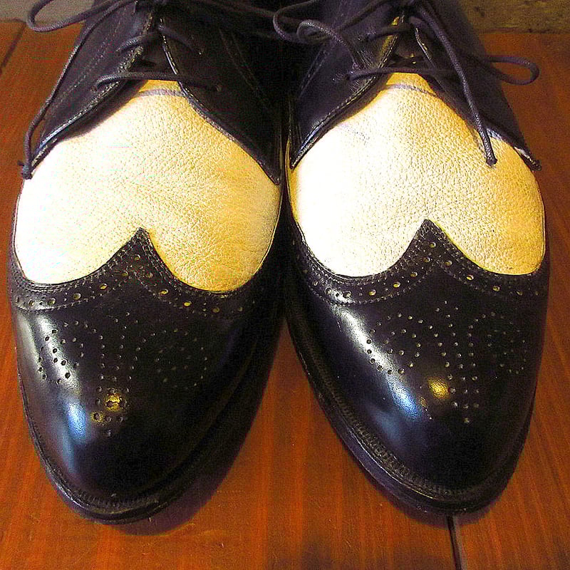 ビンテージ50's○ツートーンウイングチップシューズsize 9 1/2