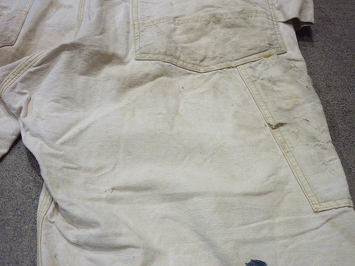 ビンテージ40's○CAN'T BUST'EMエプロン付きダブルニー生成り