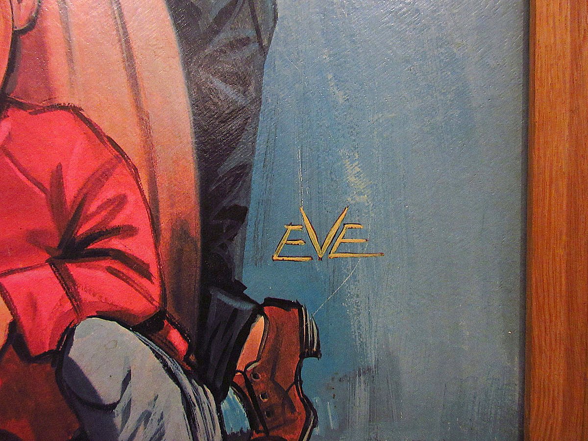 ビンテージ60's70's○EVEビッグアイアート壁掛け○240319j4-sign