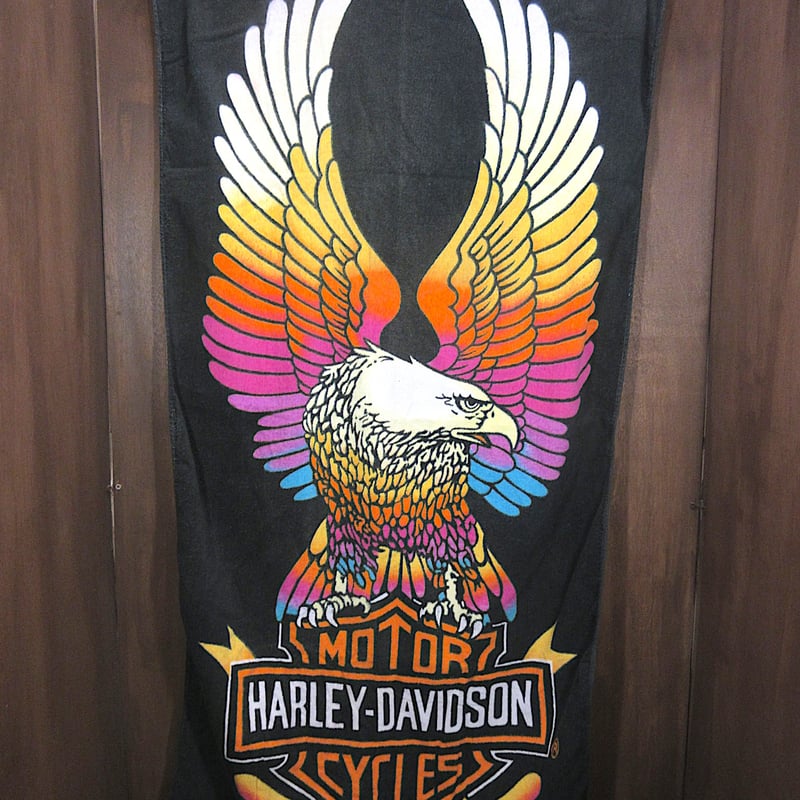 ビンテージ○HARLEY-DAVIDSONビーチタオルsize 約142cm×約76cm○26