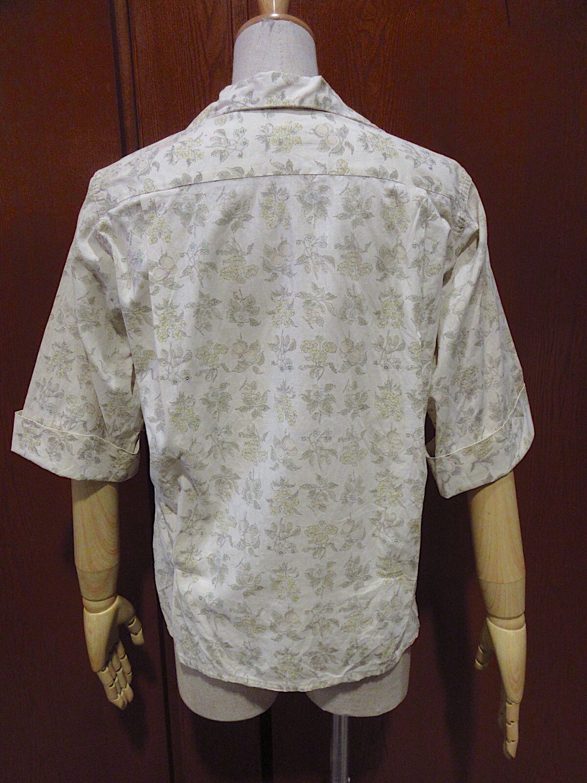 【Custom Tailored】50s 60s ビンテージ 花柄 シャツ ビンテージ50's60's○New Eraレディース花柄オープンカラー