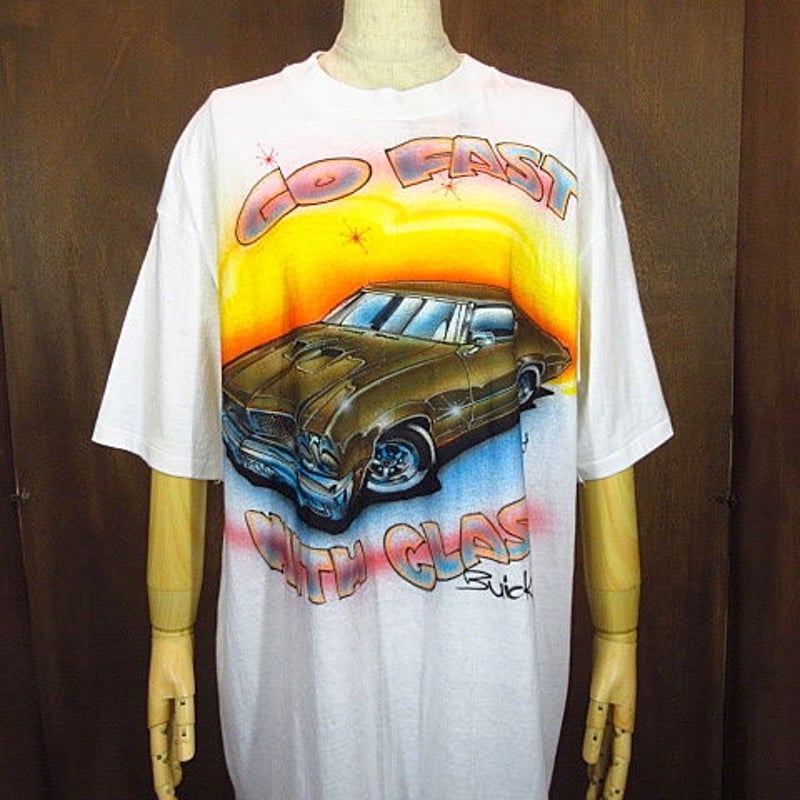 ビンテージ80's○DEADSTOCKエアブラシオールドカーTシャツ白XL ビンテージ80's○DEADSTOCKエアブラシオールドカーTシャツ白XL