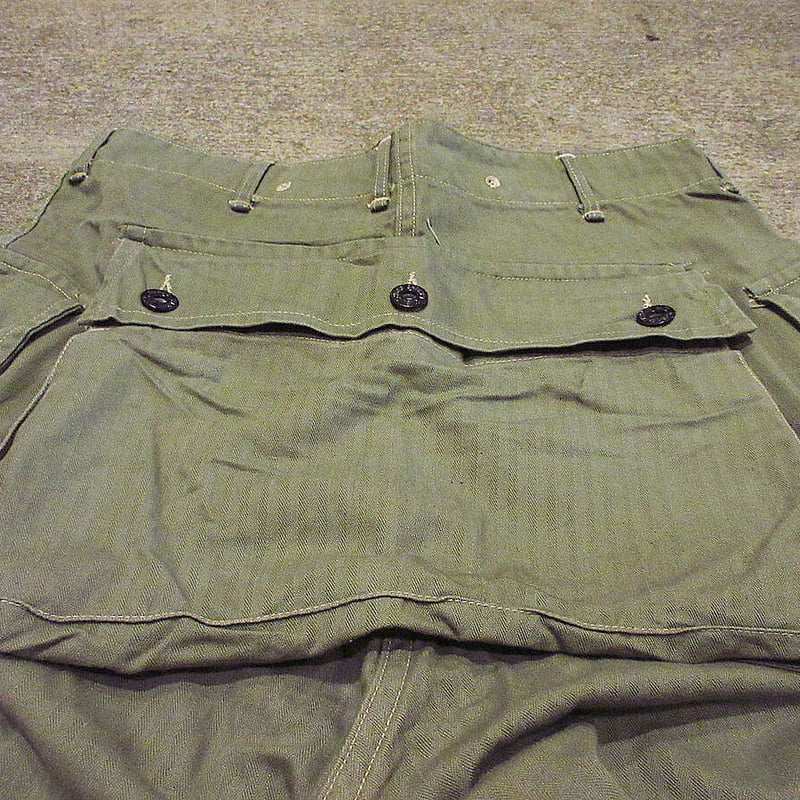 ビンテージ40's○DEADSTOCK USMC M-44 HBTモンキーパンツ実寸 ビンテージ40's○DEADSTOCK USMC M-44 HBTモンキーパンツ実寸