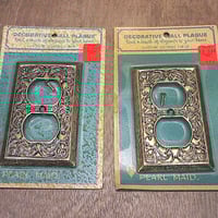 ビンテージ●DEADSTOCK PEARL MAIDコンセントカバー2個セット●250725z4-otclctデッドストックインテリア雑貨小物