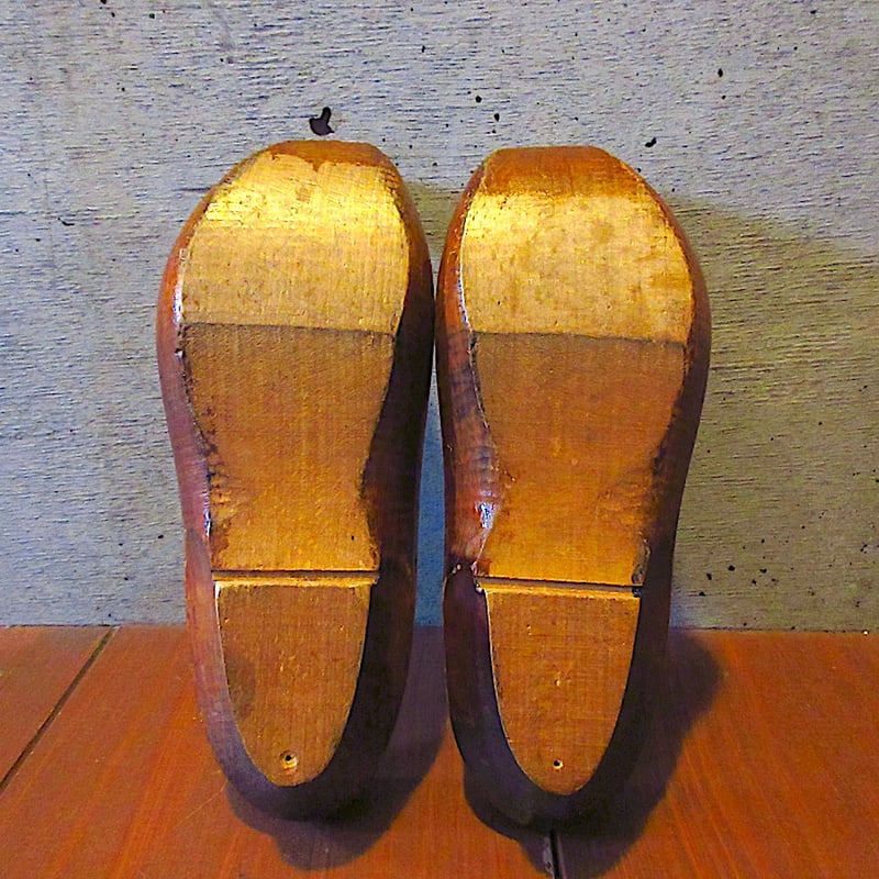 ビンテージ40's○フランススーベニアウッドシューズ○250825z6-m
