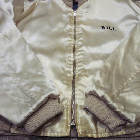 ビンテージ50’s●CHAD AIR BASE FRANCEリバーシブルコットン×サテンスーベニアジャケット●230204k5-m-jk-svr 1950s刺繍入りスカジャン
