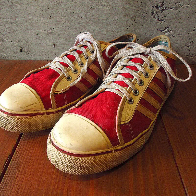 ビンテージ　60s　70s　USA製　シューズ　キャンバス　スニーカー　ライン ビンテージ70's○DEADSTOCKレディース2本ラインキャンバス
