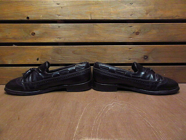 Florsheim ヴィンテージ レザーシューズ ウイングチップ黒 10EEE ビンテージ70's○○FLORSHEIM Royal Imperialウイングチップ