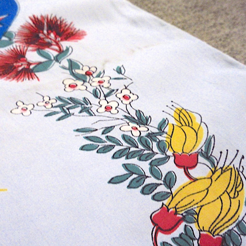 ビンテージ40's50's○地図プリントレーヨンスカーフ○251122m1-scf