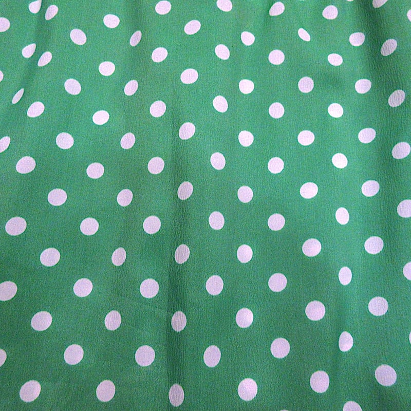 ビンテージ70's○Lady Blair襟付きドット柄長袖ワンピースsize 12