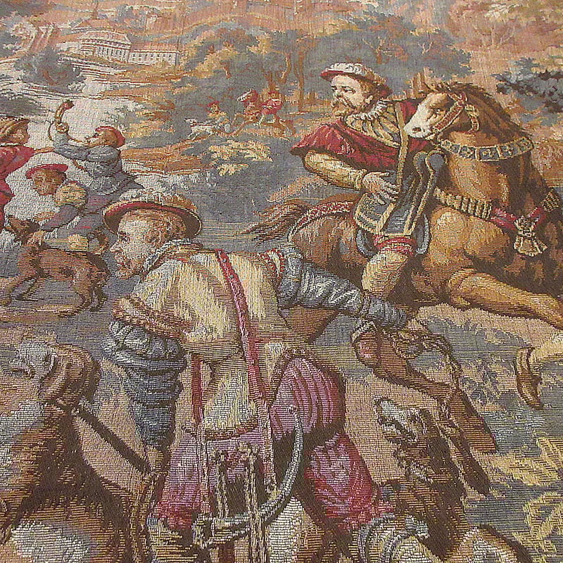 ビンテージ○中世ヨーロッパゴブラン織りタペストリー○220622i8