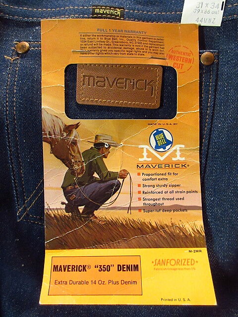 ビンテージ70's80's○DEADSTOCK MAVERICK 44MWZ W31 L34○